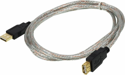 Кабель-удлиннитель USB A(m) - A(f) 1.8 м. прозрачный